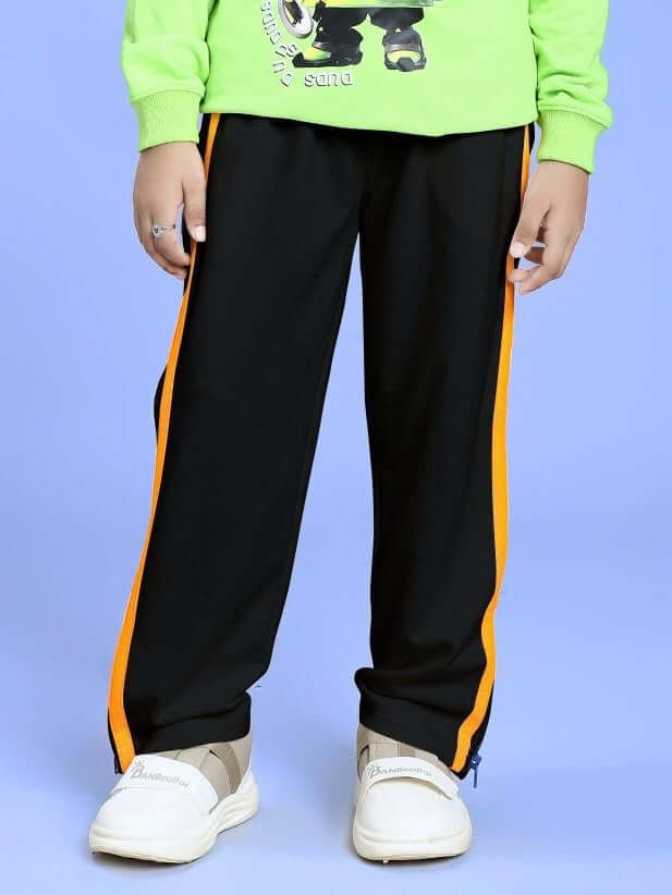 IMPERIAL SIDE ZIPPER JOGGER FOR BOYS AND GIRLS BLACK - KIDS JOGGER