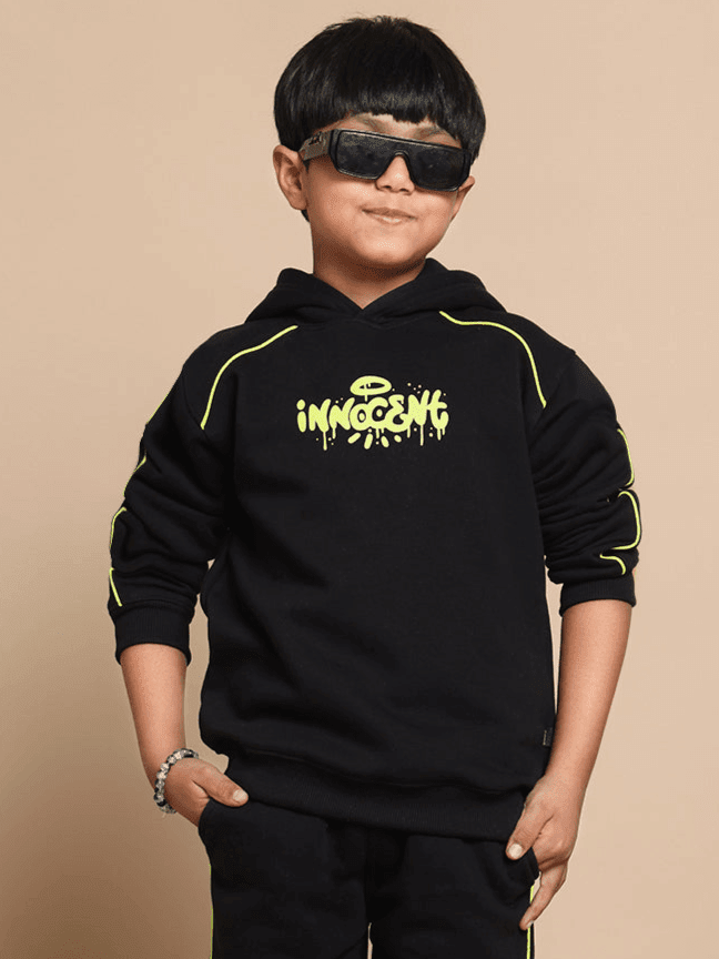 INNOCENT OVERSIZED HOODIE BOYS GIRLS BLACK - KIDS HOODIE
