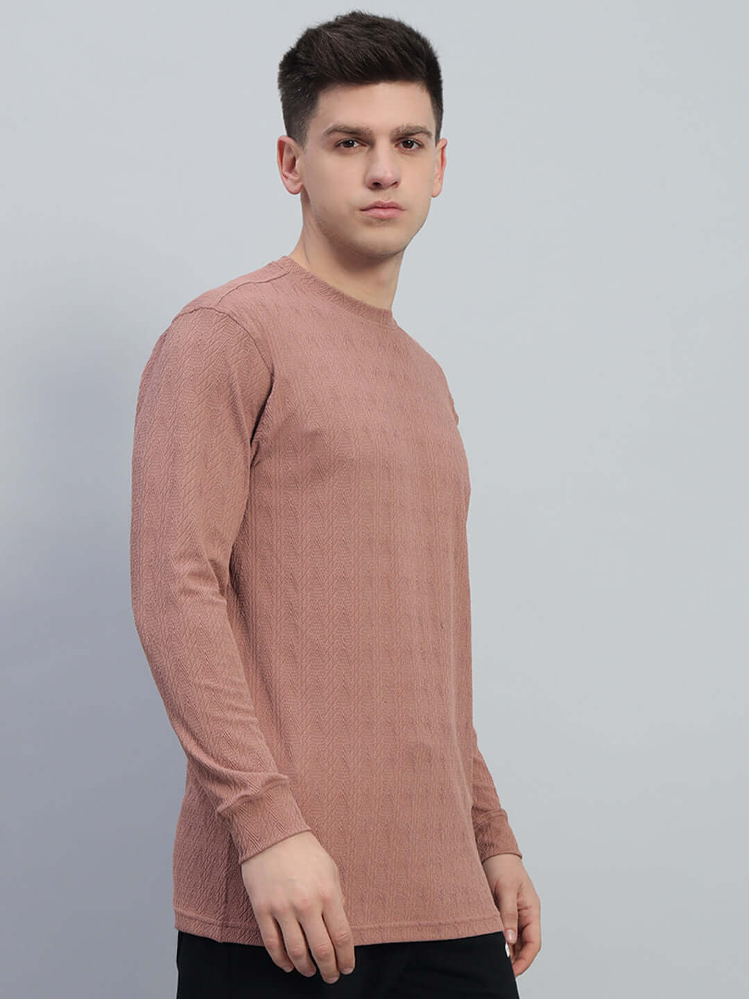 Stylish brown Jacob sweatshirt made from premium heavy gauge fabric, perfect for cold machine wash, originating from India by Color By Colours.