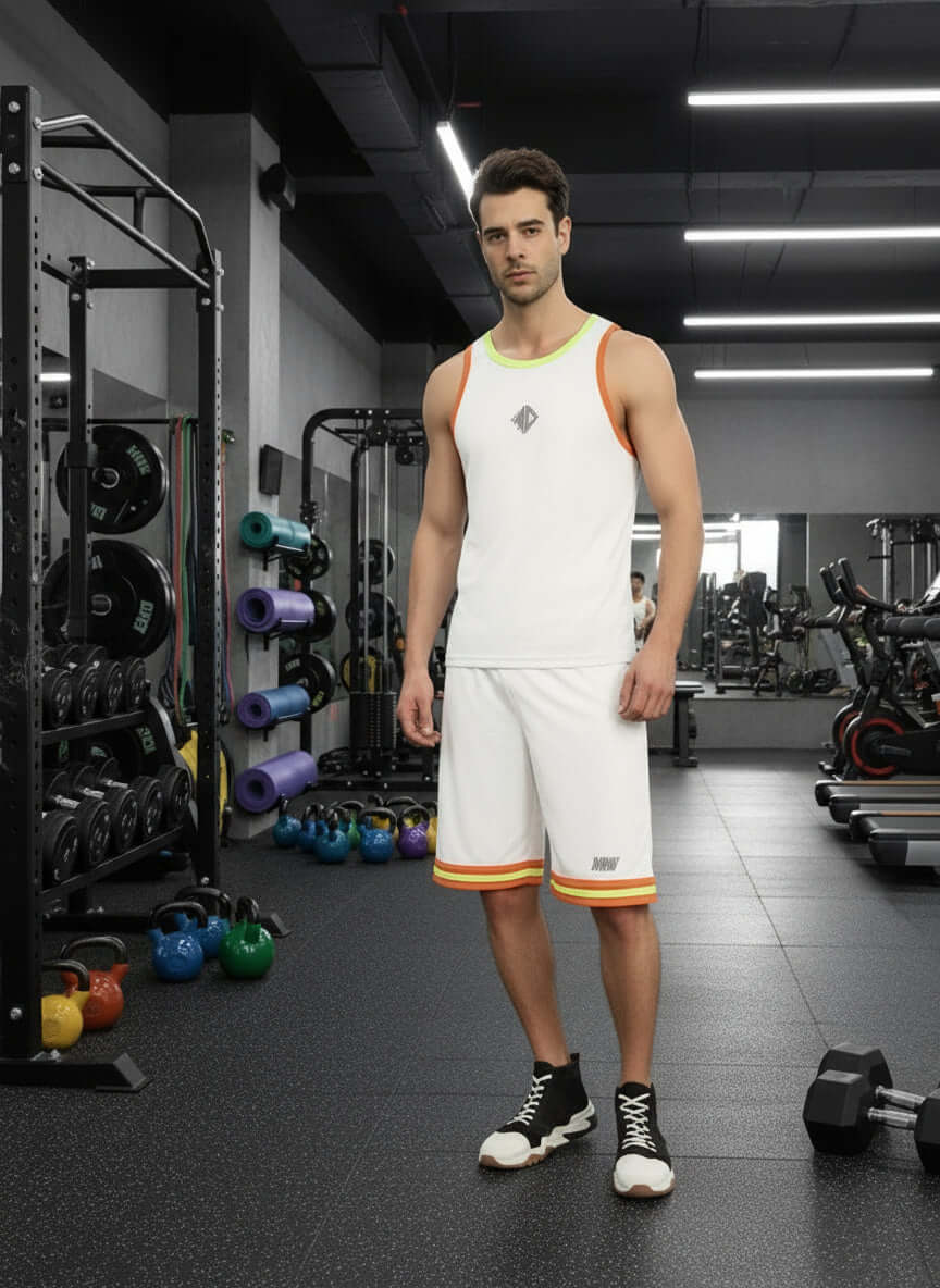 Wearduds JORDAN GYM REGULAR FIT T-SHIRT WHITE - Men's Sleeveless T-shirt