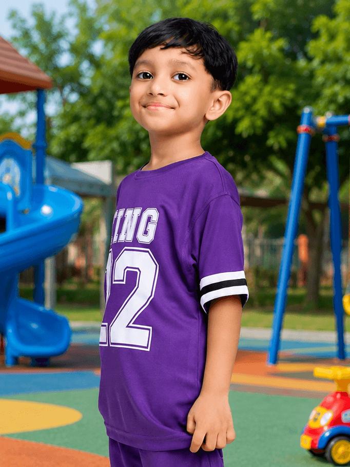 KING 22 VARSITY T-SHIRT FOR BOYS GIRLS PURPLE