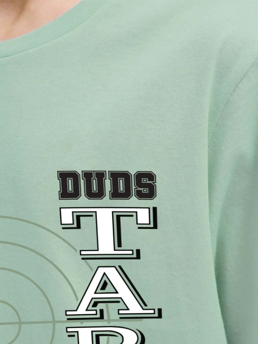 TARGET PRINTED T-SHIRT FOR BOYS AND GIRLS LIGHT GREEN with bold design close-up