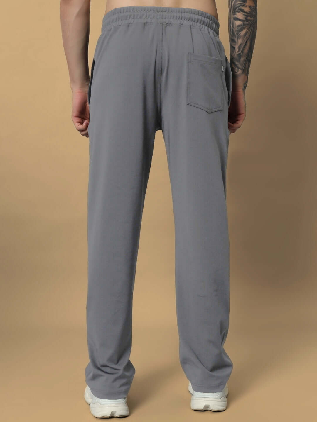 Back view of grey Limber Relaxed Pant Jogger, showcasing comfortable fit and elastic waistband, made-to-order by DUDS.