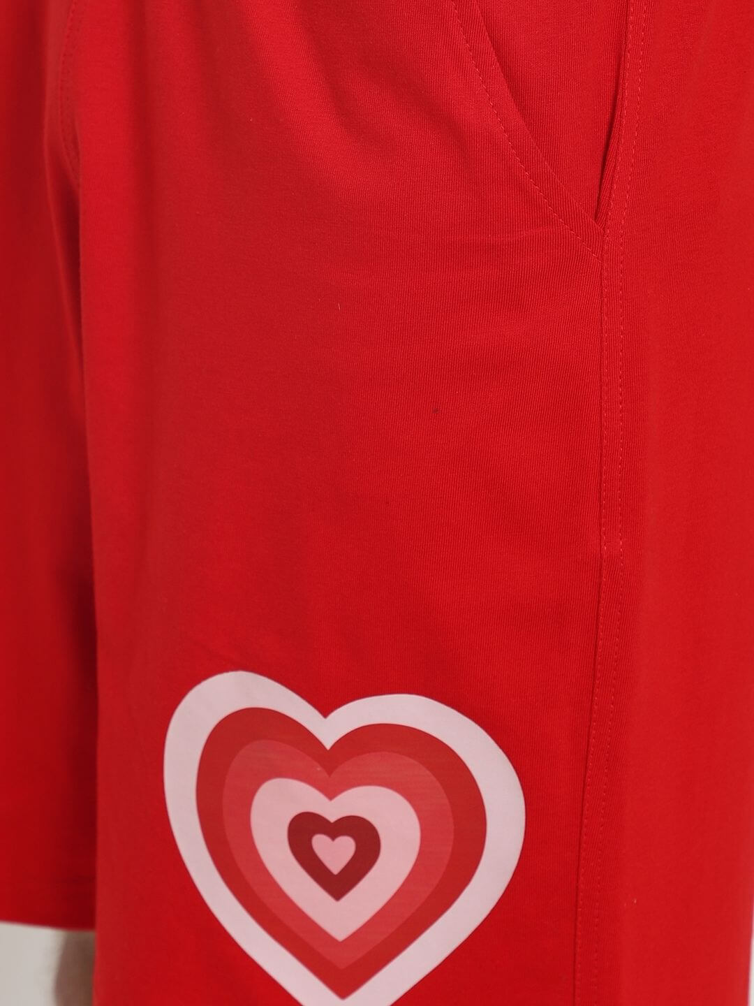 Love Heart Regular Fit Shorts (Red) - Wearduds