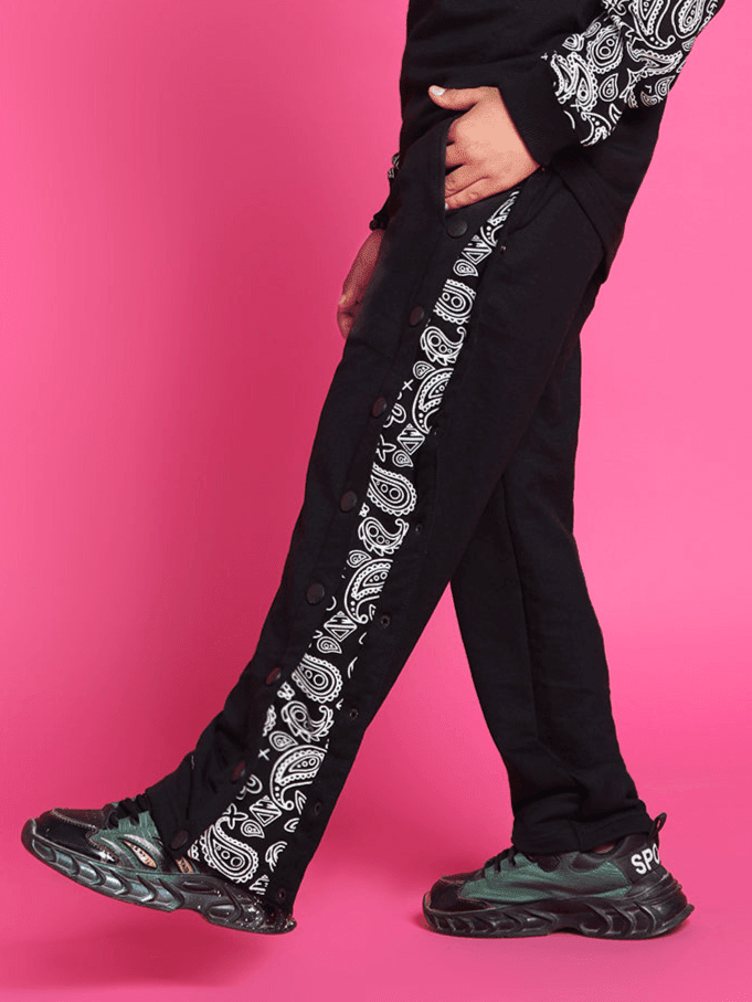 MOTIF JOGGERS FOR BOYS GIRLS BLACK - KIDS JOGGER