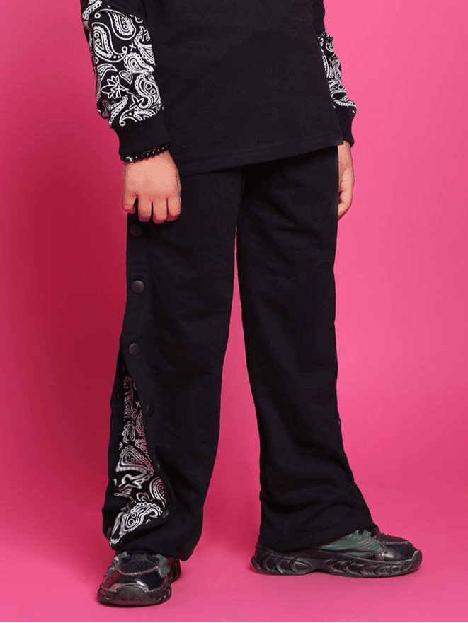 MOTIF JOGGERS FOR BOYS GIRLS BLACK - KIDS JOGGER