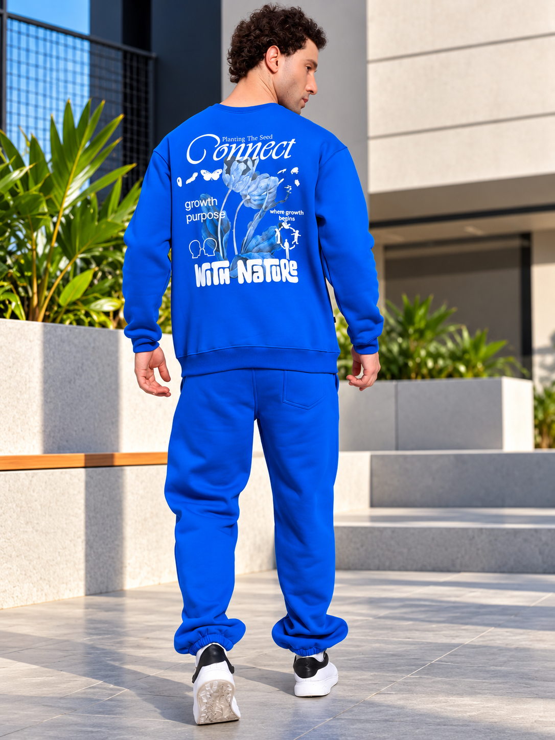 NATURE LINK FLEECE CO-ORD SET ROYAL BLUE