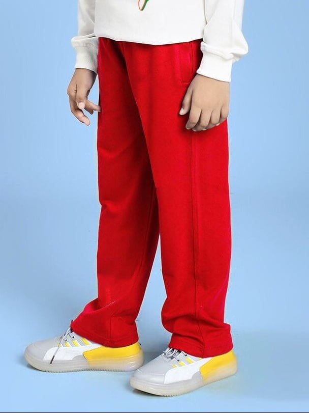 NATURE VIBES RELAXED FIT JOGGER FOR BOYS AND GIRLS RED, featuring a comfortable fit and vibrant color.