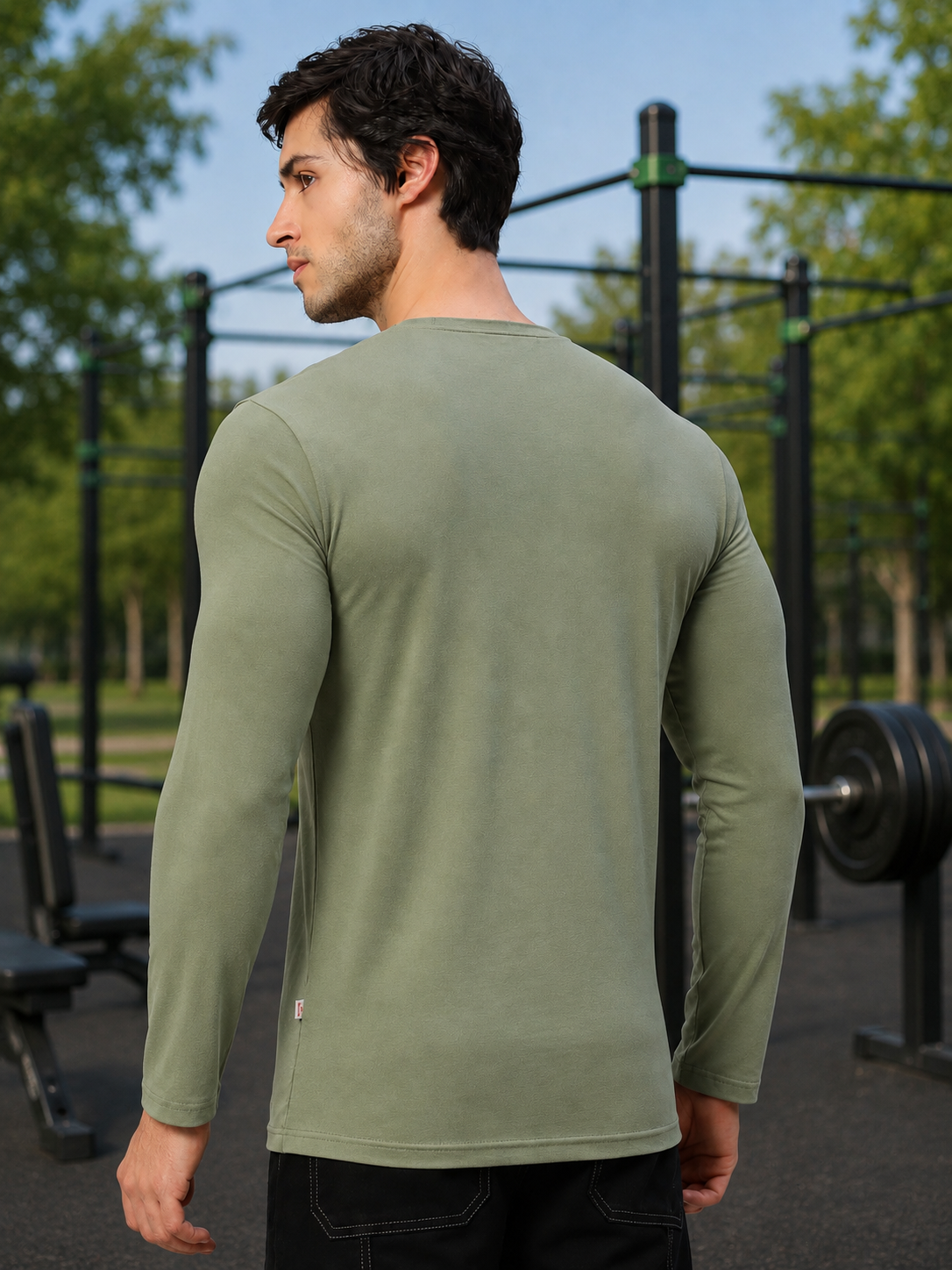 OMNI SLIM FIT SWEATSHIRT SAGE GREEN - Wearduds, view 2
