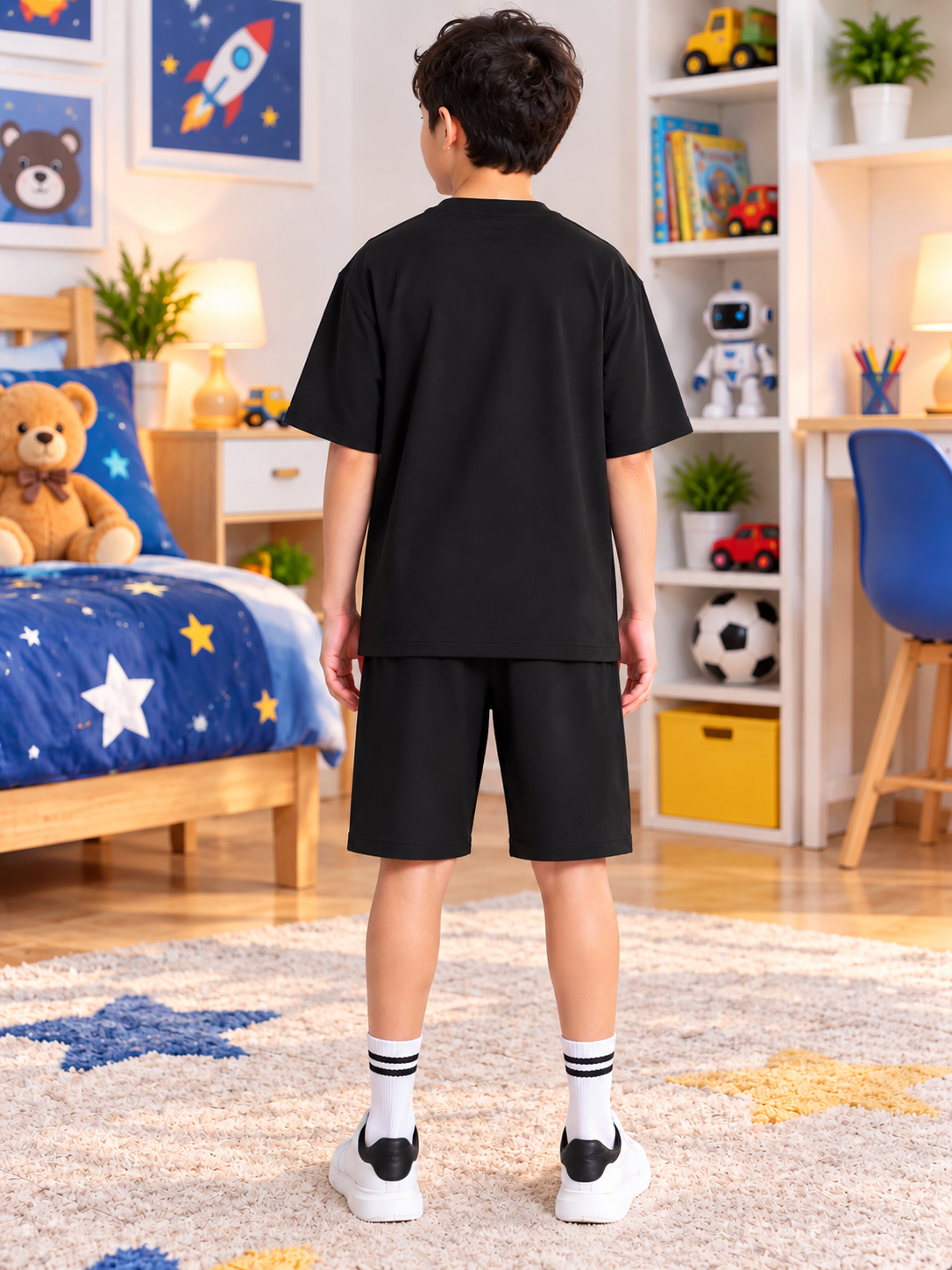 OUTLOOK HALF CO-ORD FOR BOYS GIRLS BLACK - Wearduds, view 3