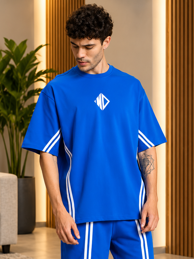OUTLOOK OVER-SIZED T-SHIRT ROYAL BLUE - Wearduds, view 2