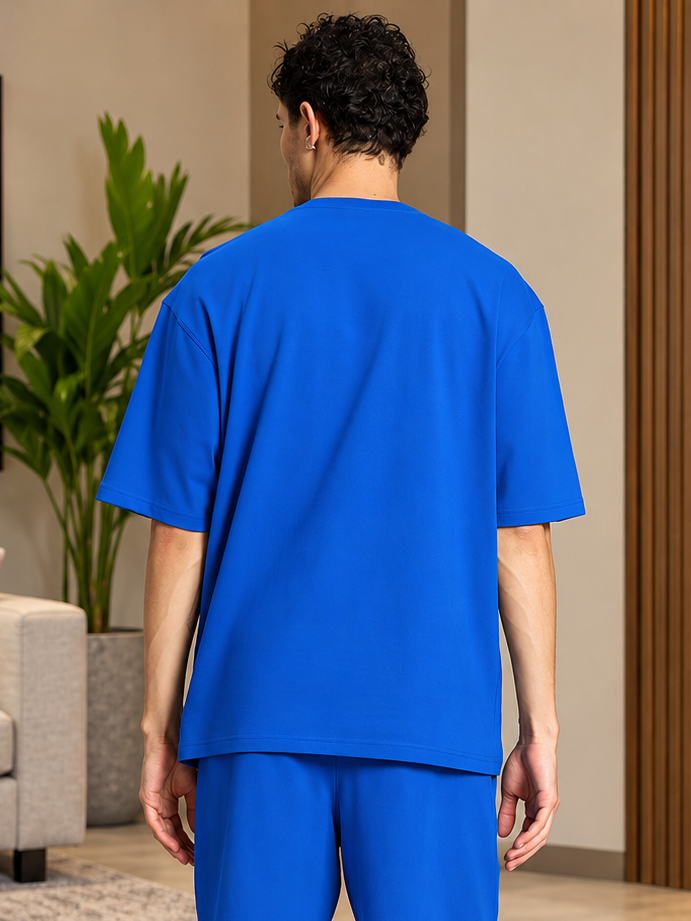 OUTLOOK OVER-SIZED T-SHIRT ROYAL BLUE - Wearduds, view 3