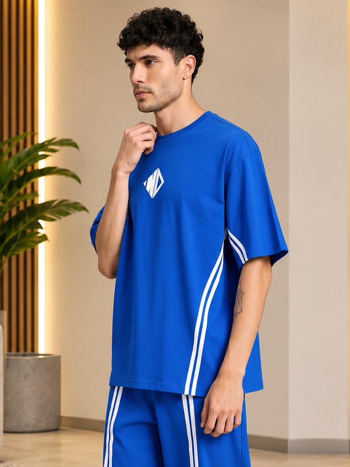 OUTLOOK OVER-SIZED T-SHIRT ROYAL BLUE - Wearduds, view 4