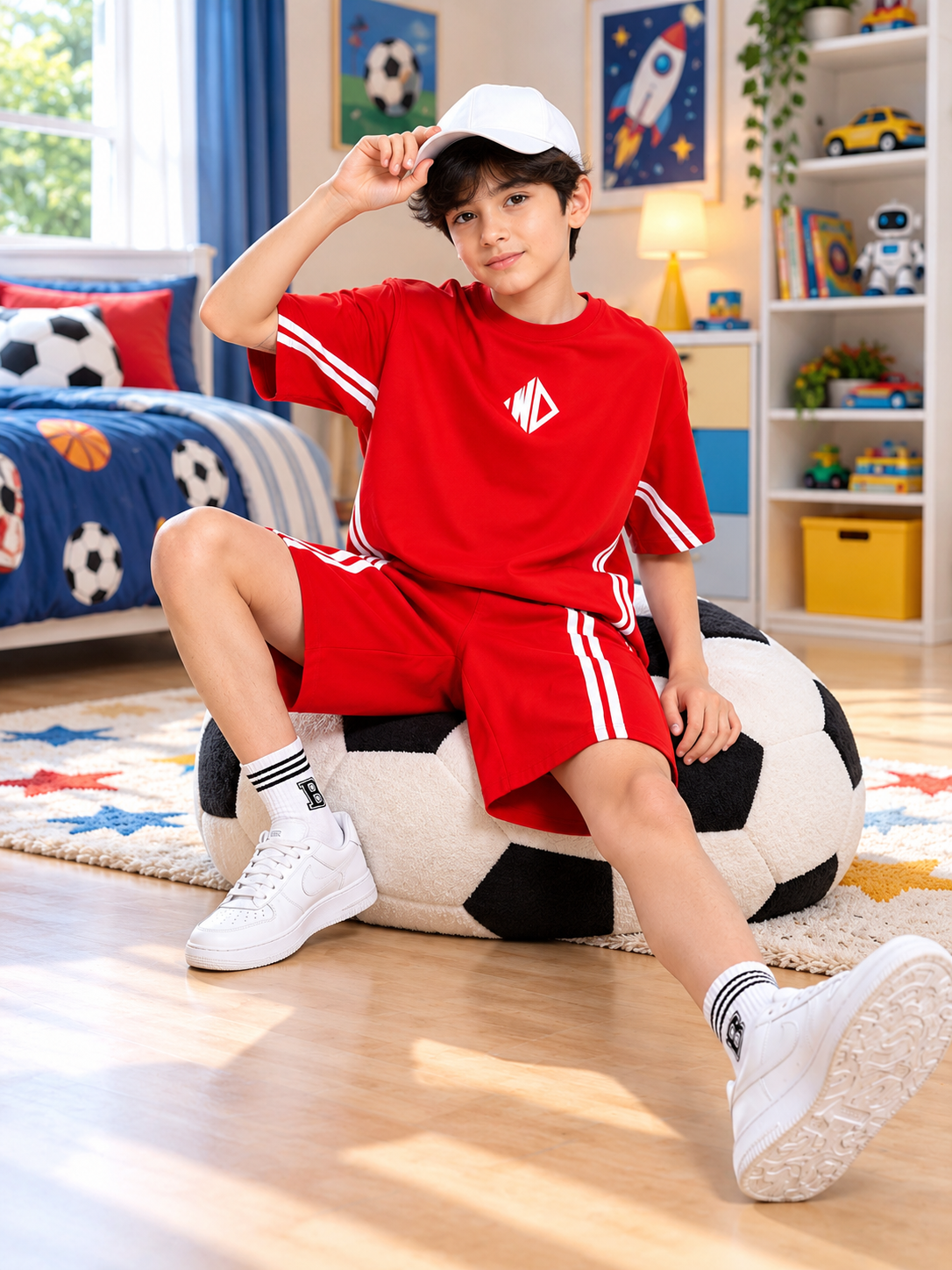 OUTLOOK SHORTS FOR BOYS GIRLS RED - Wearduds, view 5