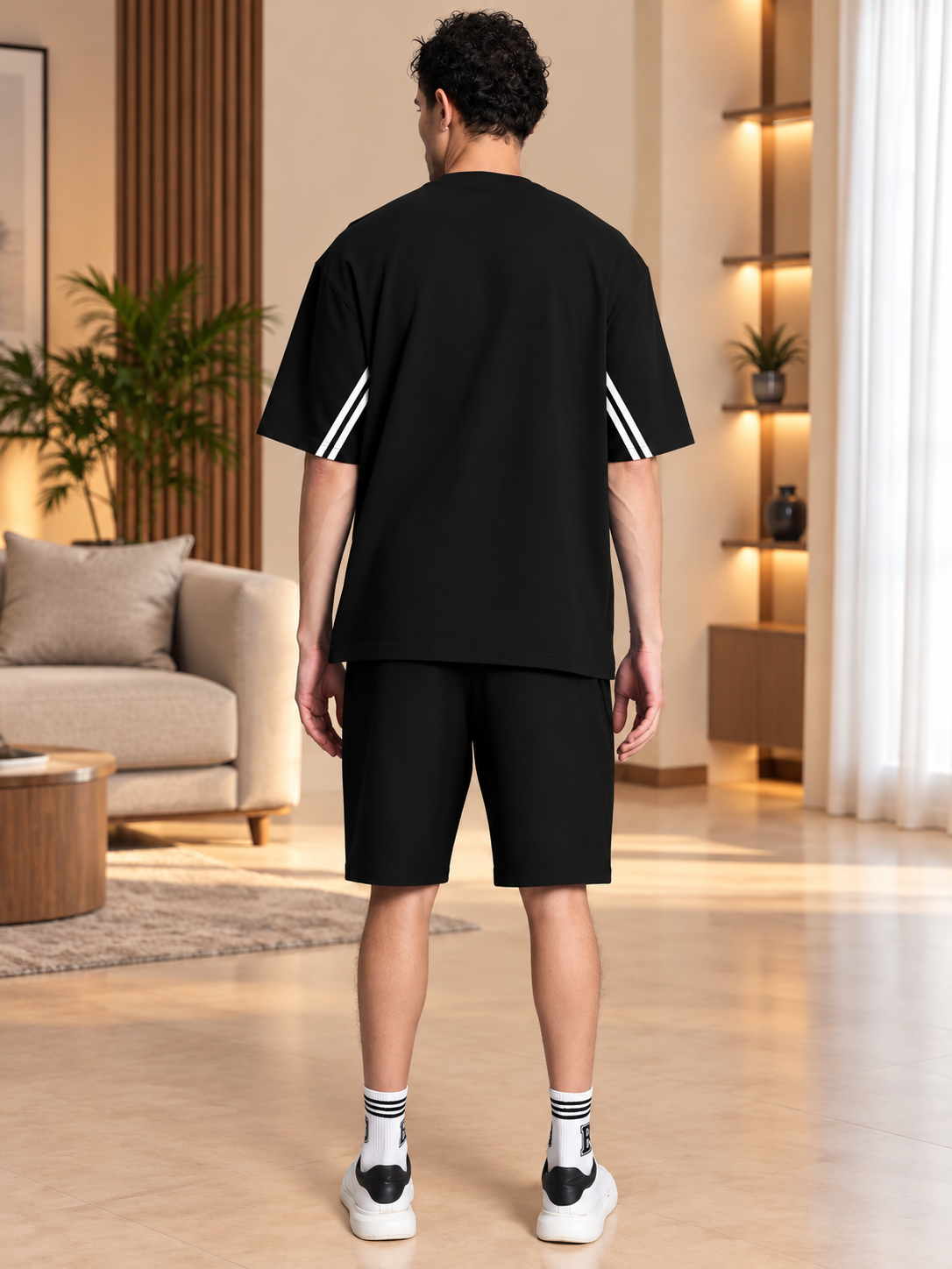 OUTLOOK SUMMER CO-ORD SHORTS SET BLACK - Wearduds, view 3