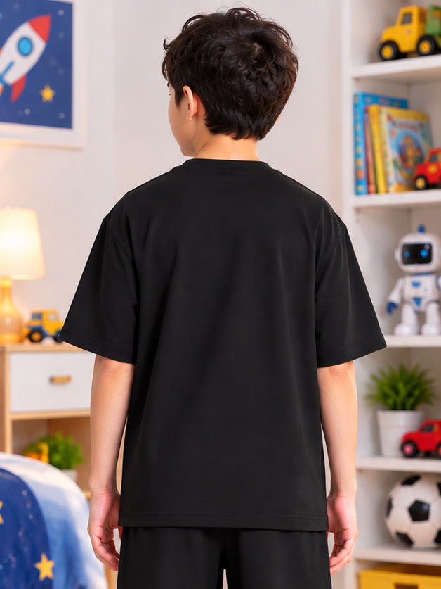 OUTLOOK T-SHIRT FOR BOYS GIRLS BLACK - Wearduds, view 3