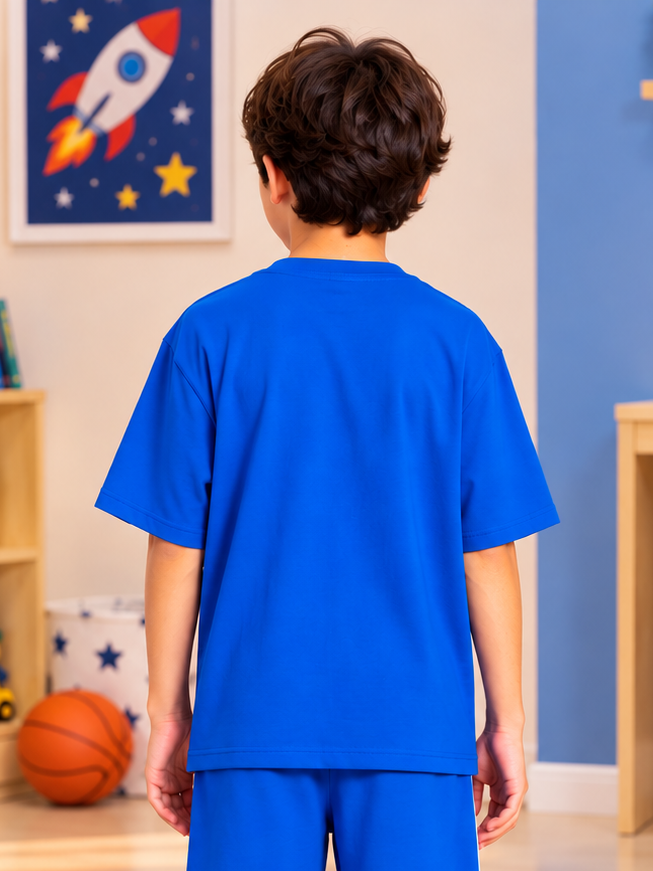 OUTLOOK T-SHIRT FOR BOYS GIRLS BLUE - Wearduds, view 3