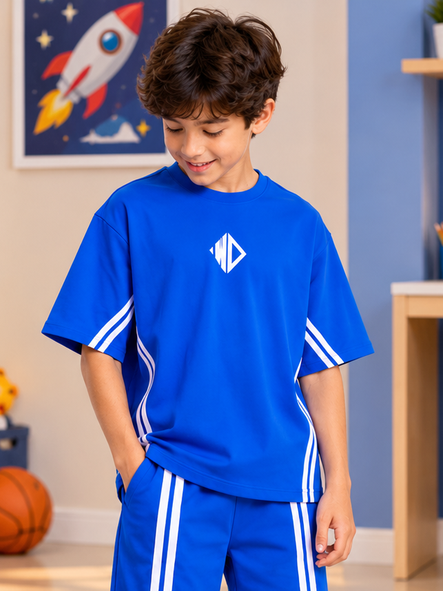 OUTLOOK T-SHIRT FOR BOYS GIRLS BLUE - Wearduds, view 4