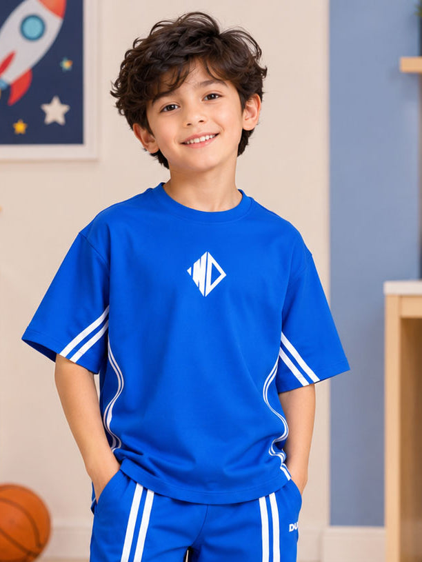 OUTLOOK T-SHIRT FOR BOYS GIRLS BLUE - Wearduds, view 1