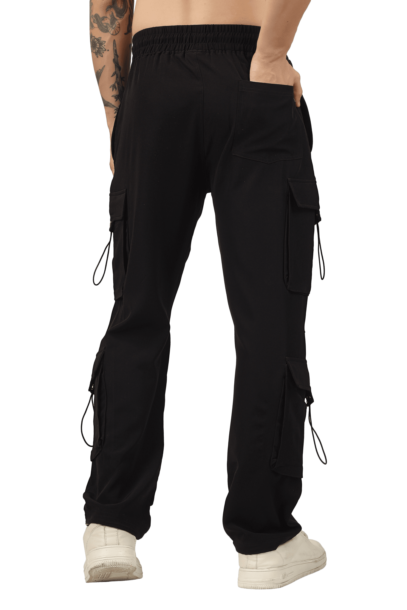 PARACHUTE CARGO MULTI POCKET PANTS BLACK - CARGO