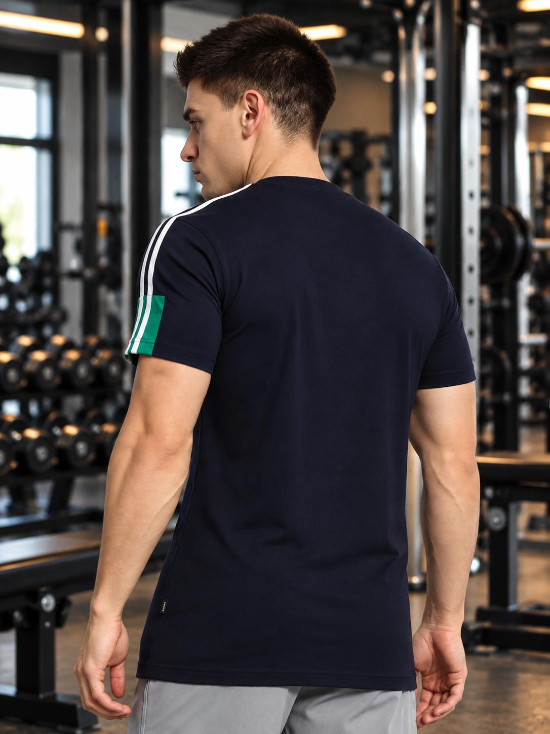 PRIMA REGULAR T-SHIRT NAVY BLUE GREEN - Wearduds, view 3