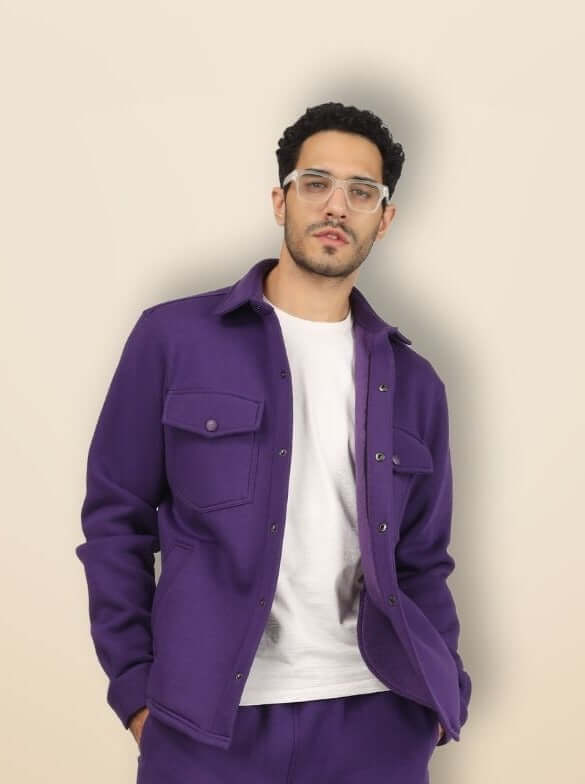 Purple Relaxed Fit Overshirt - Wearduds