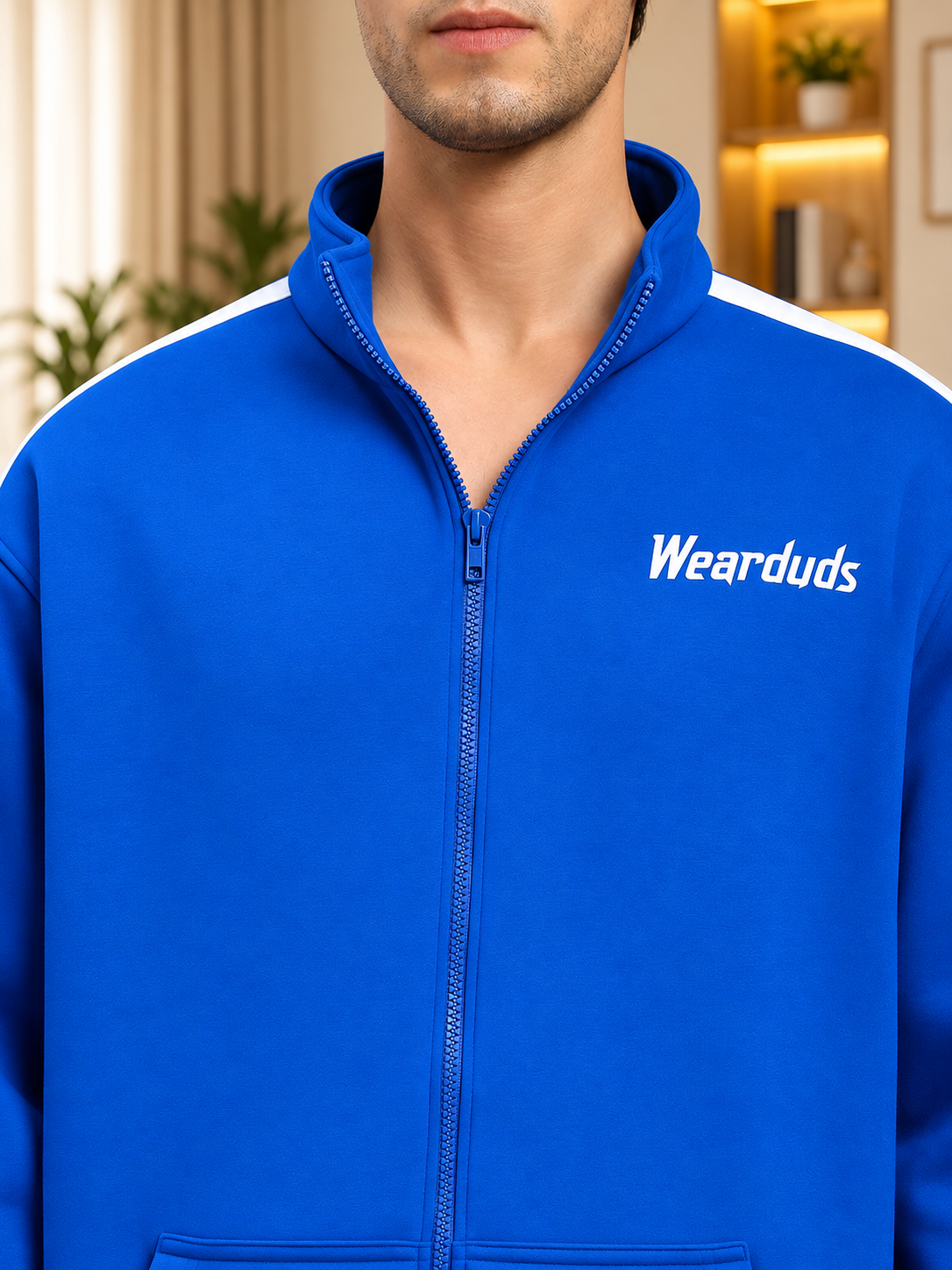 RAPID STRIDE COTTON FLEECE JACKET ROYAL BLUE - Wearduds, view 5