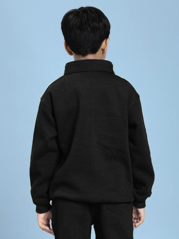 RAPID STRIDE FLEECE JACKET FOR BOYS AND GIRLS BLACK - KIDS JACKET