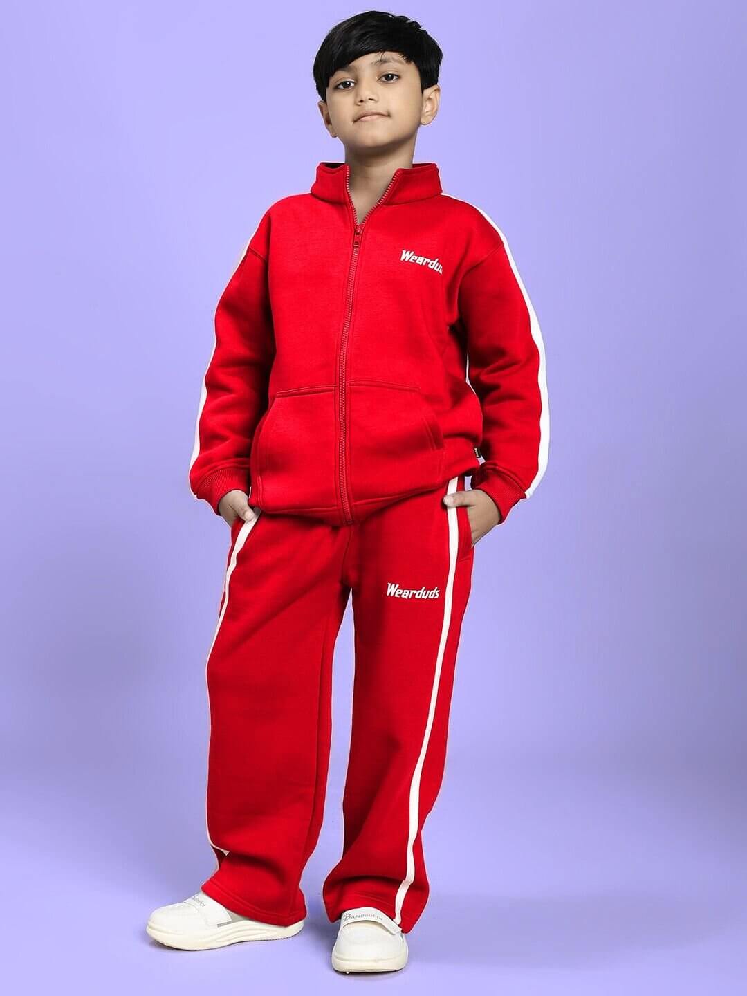 RAPID STRIDE FLEECE JOGGER FOR BOYS AND GIRLS RED - KIDS JOGGER