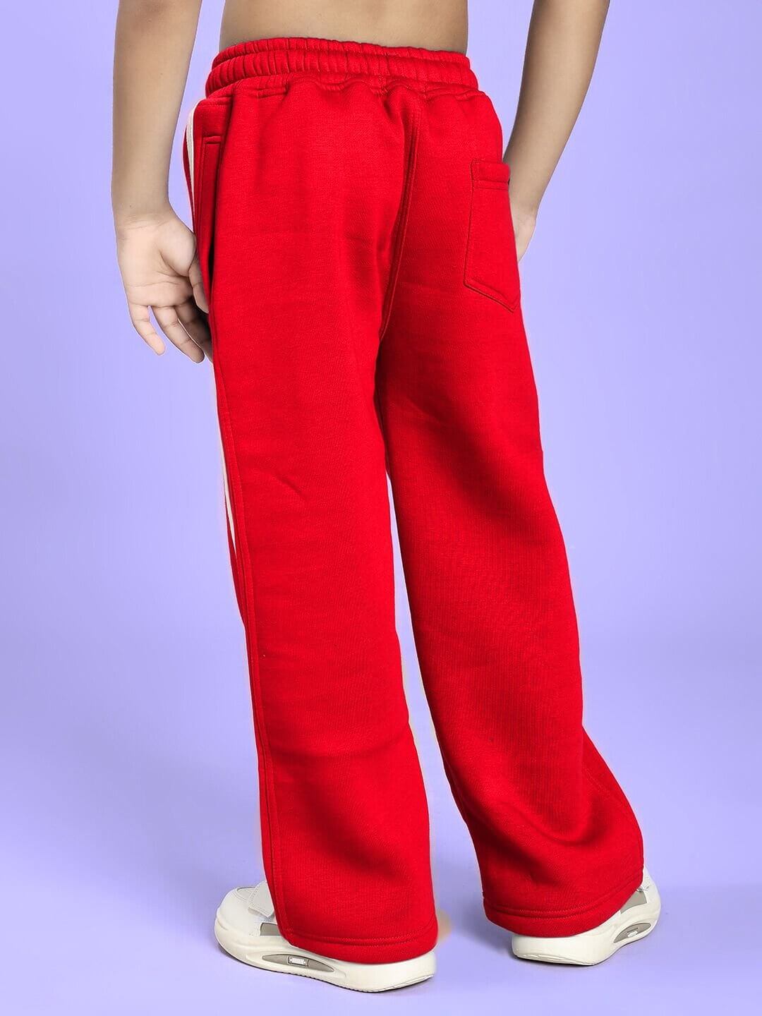 RAPID STRIDE FLEECE JOGGER FOR BOYS AND GIRLS RED - KIDS JOGGER