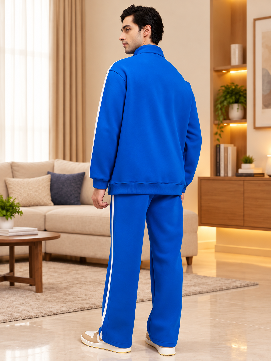 RAPID STRIDE ROYAL BLUE COTTON FLEECE CO-ORD SET