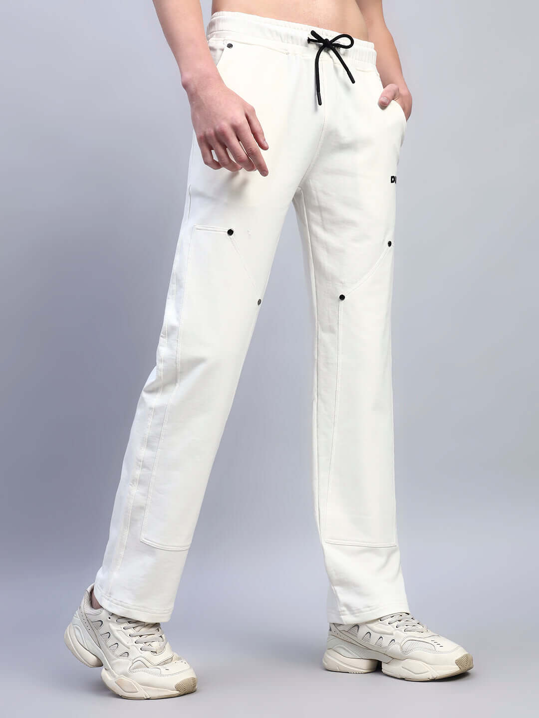 REGULUS RELAXED-FIT JOGGERS WHITE - Stylish cotton-blend joggers for comfort and streetwear appeal.
