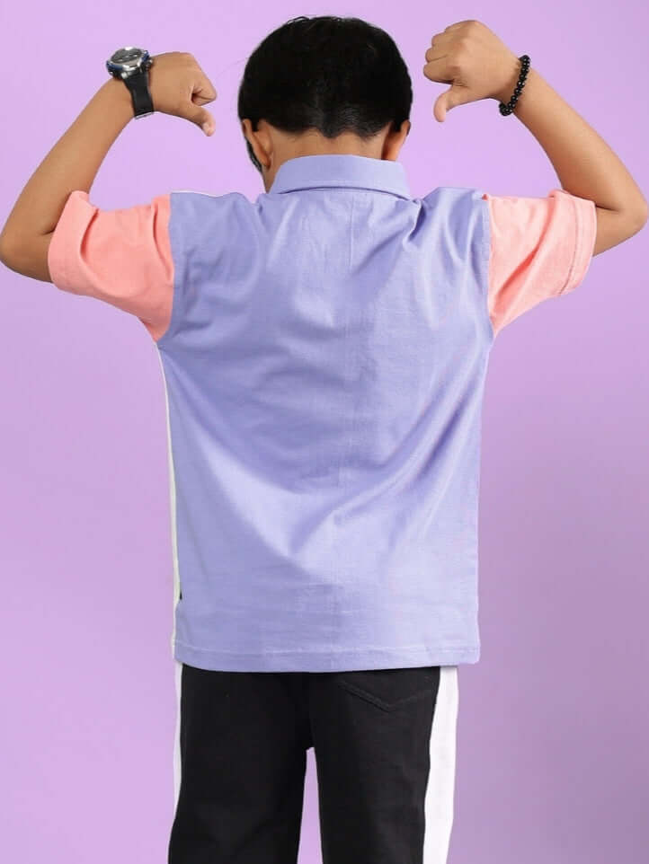 Child wearing back of ROMAN SHIRT FOR BOYS & GIRLS MULTI, colorful design, active style, casual wear for kids.