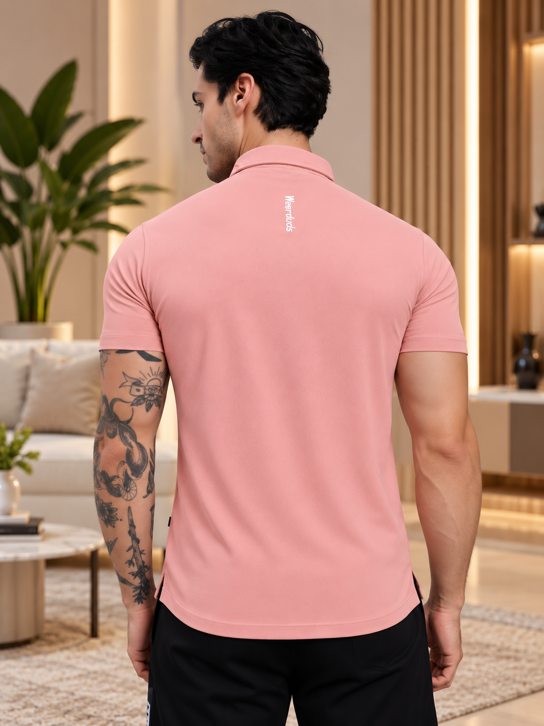 ROSEWOOD POLO REGULAR FIT T-SHIRT PINK - Wearduds, view 3
