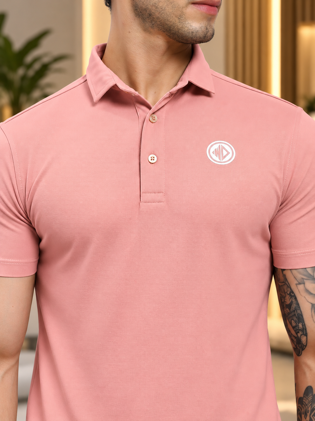 ROSEWOOD POLO REGULAR FIT T-SHIRT PINK - Wearduds, view 5