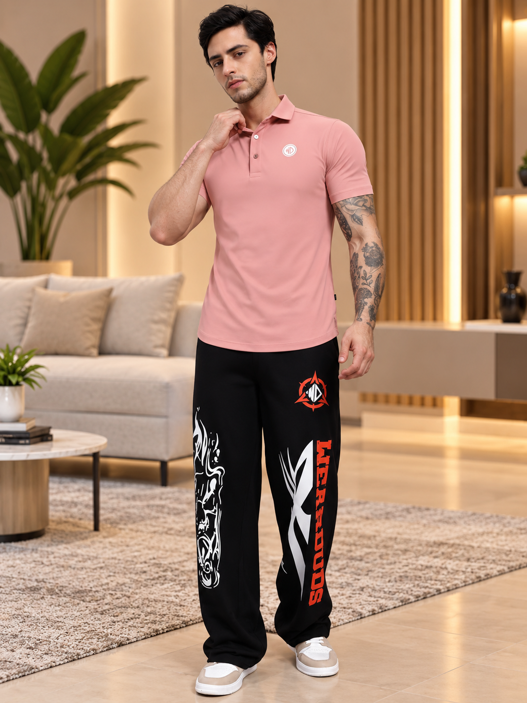 ROSEWOOD POLO REGULAR FIT T-SHIRT PINK - Wearduds, view 6