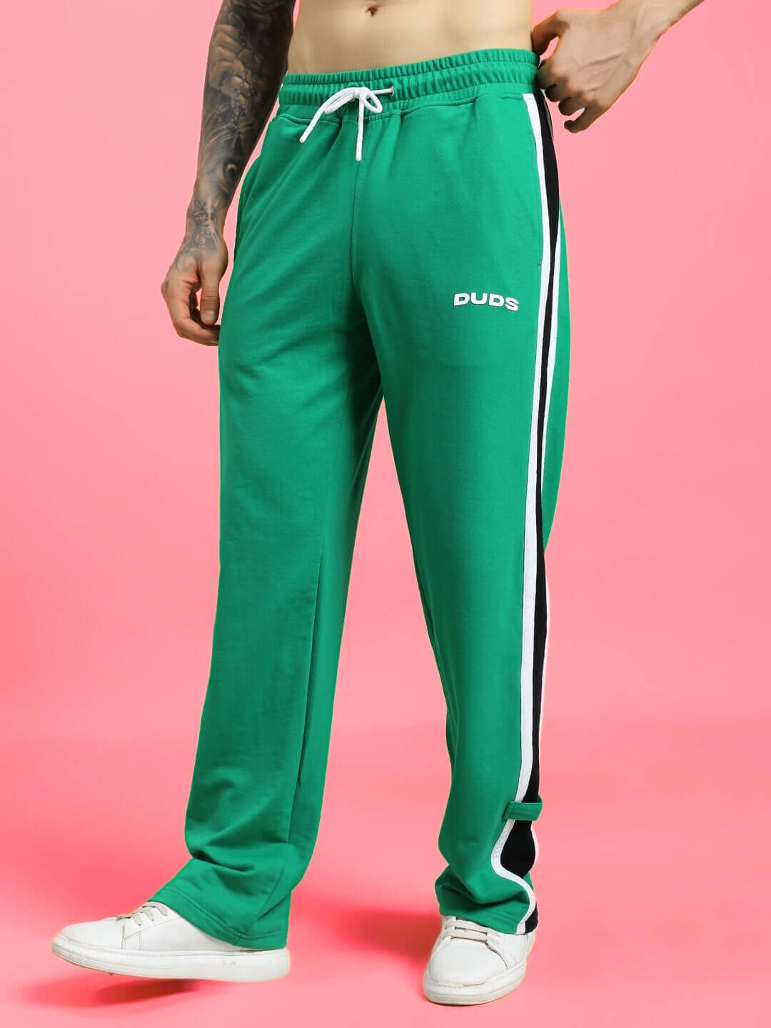 Green ROSSTON FLAT-OUT RELAXED FIT JOGGERS showcasing comfort and streetwear style.