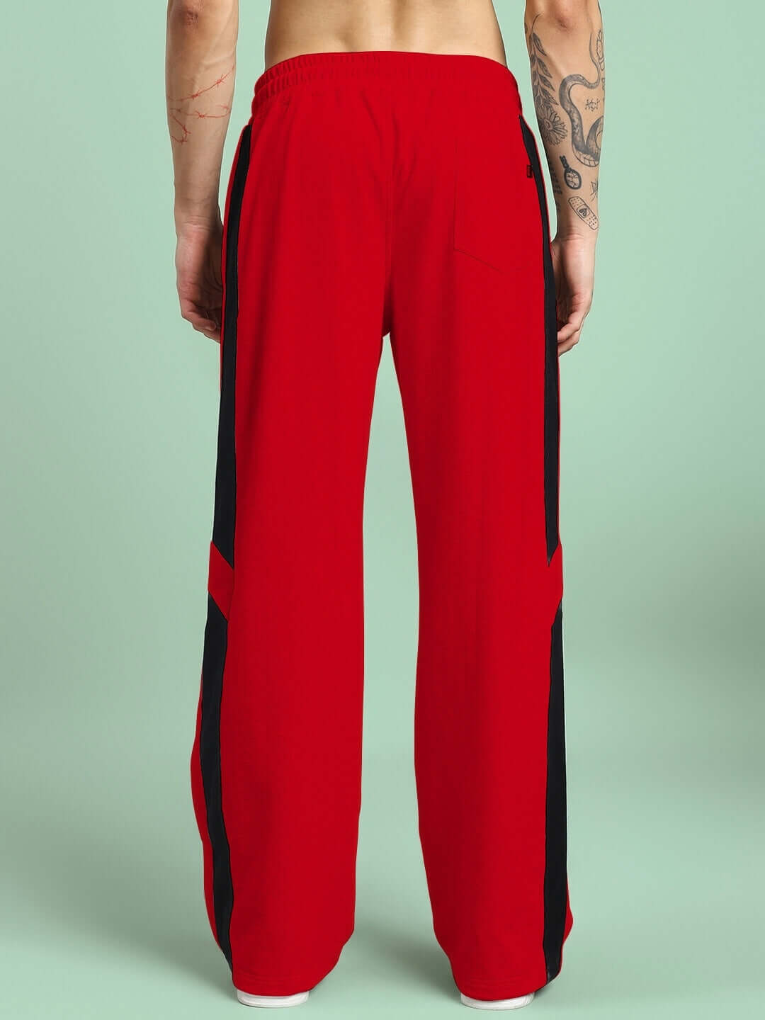 ROYALSON PREMIUM JOGGERS IN RED back view showcasing vibrant color and design.