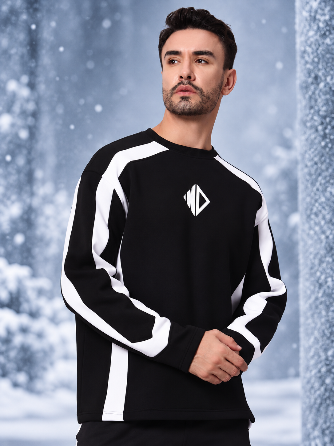 RUGBY OVERSIZED FLEECE SWEATSHIRT BLACK