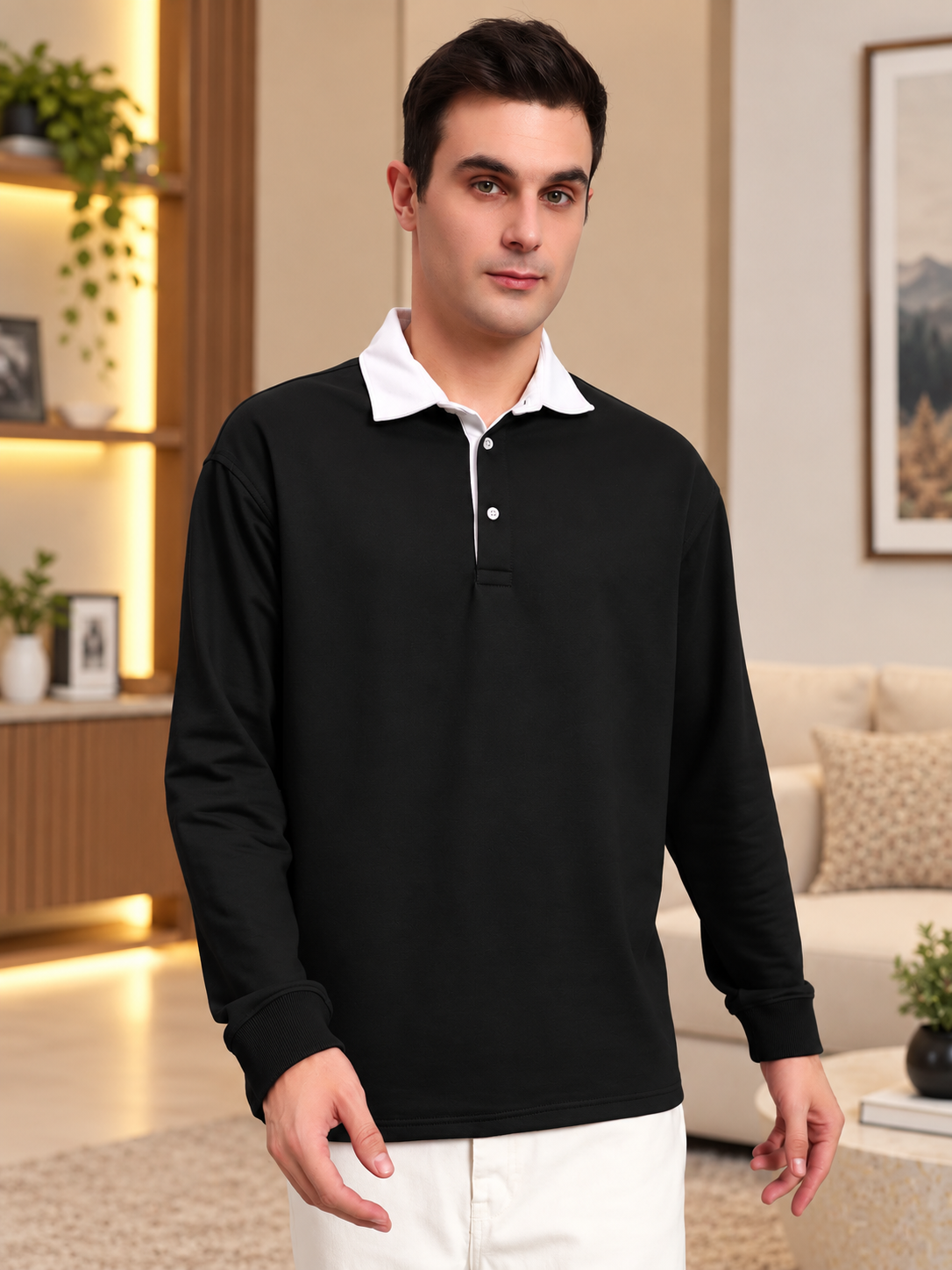 SAGOL POLO OVERSIZED SWEATSHIRT BLACK - Wearduds, view 1
