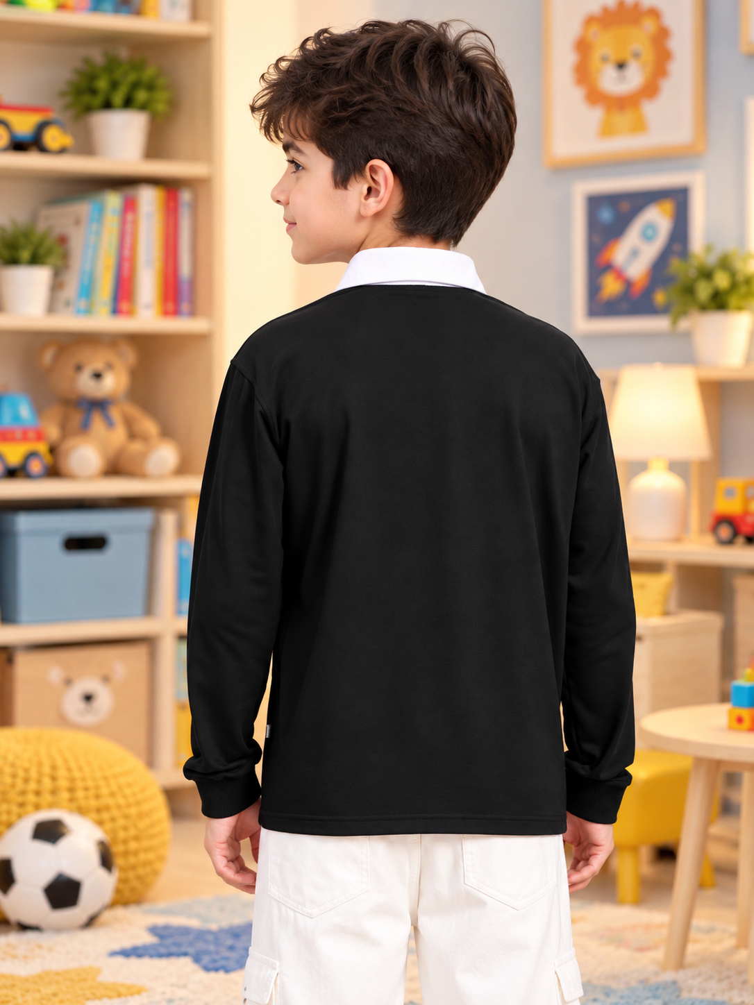 SAGOL POLO OVERSIZED SWEATSHIRT KIDS BLACK