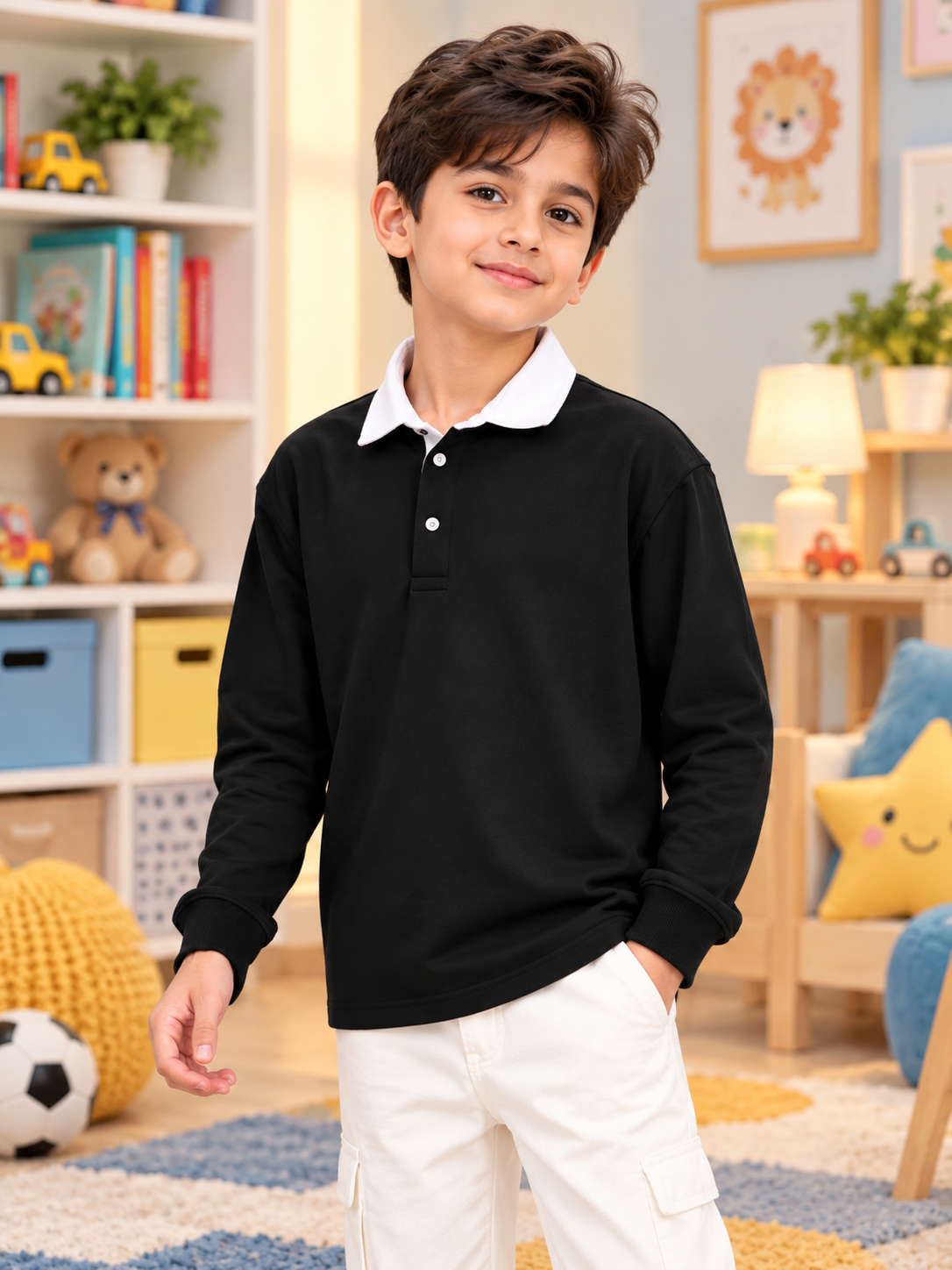 SAGOL POLO OVERSIZED SWEATSHIRT KIDS BLACK