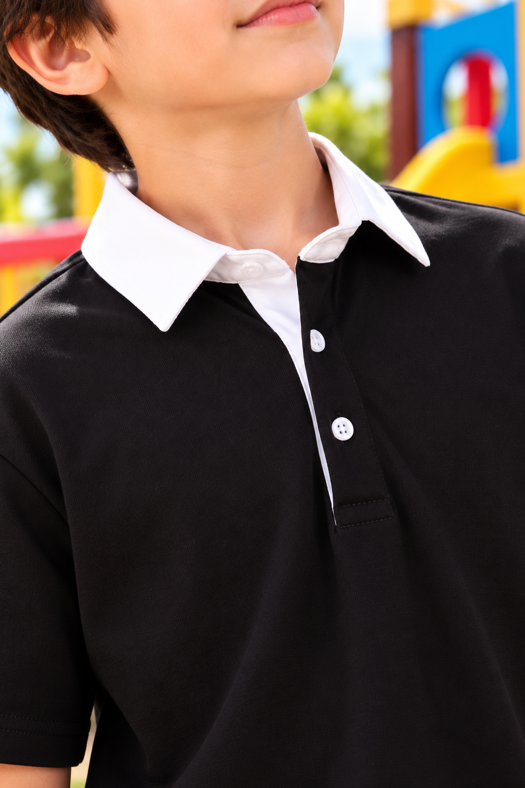 SAGOL POLO OVERSIZED T-SHIRT KIDS BLACK