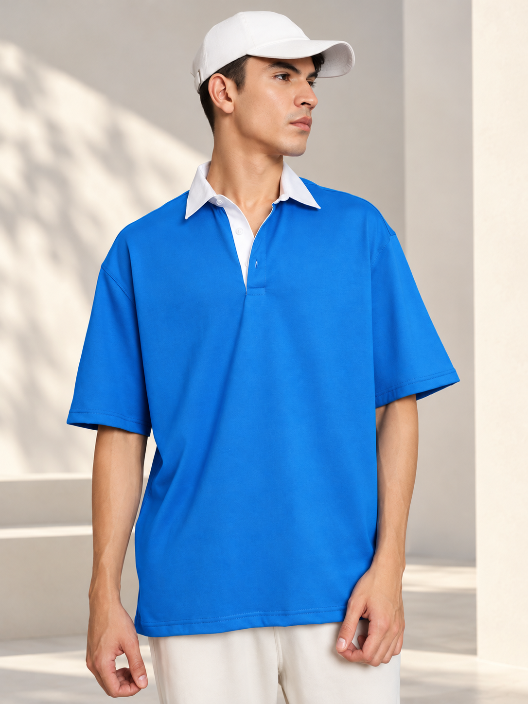 SAGOL POLO OVERSIZED T-SHIRT ROYAL BLUE - Wearduds, view 1