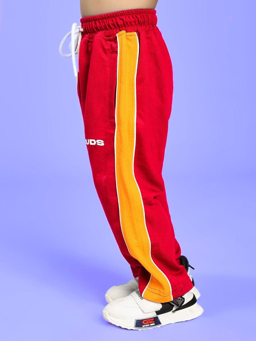 SANFORD STRIPE JOGGER FOR BOYS AND GIRLS RED ORANGE - KIDS JOGGER