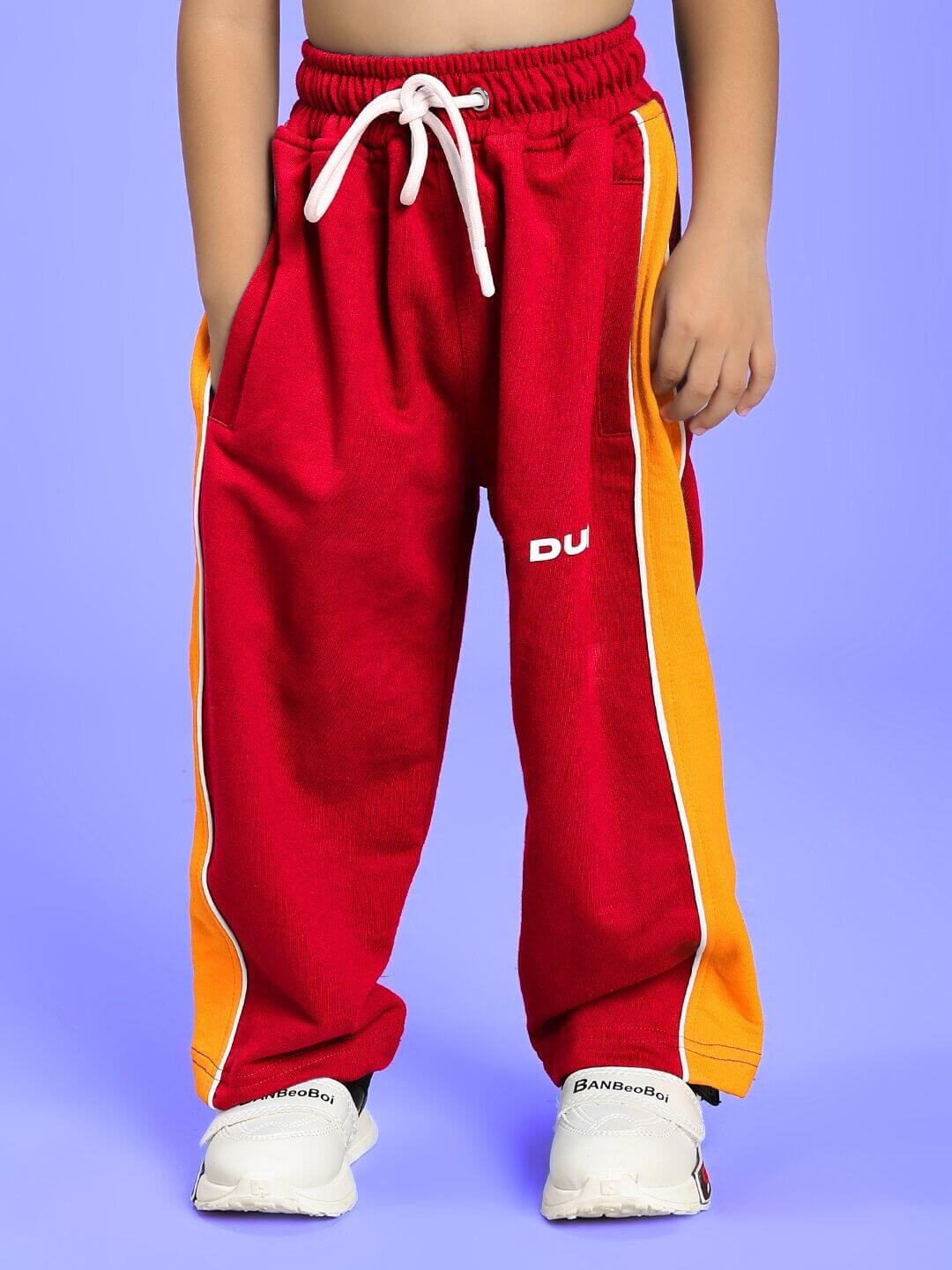 SANFORD STRIPE JOGGER FOR BOYS AND GIRLS RED ORANGE - KIDS JOGGER