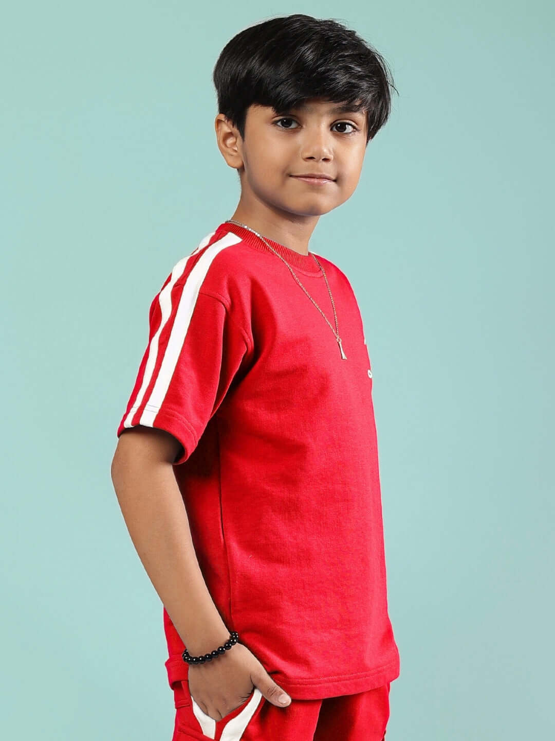 SCOTIA T-SHIRT FOR BOYS & GIRLS RED, stylish design, comfortable fit, ideal for kids, made by DUDS experienced tailors, customizable size option
