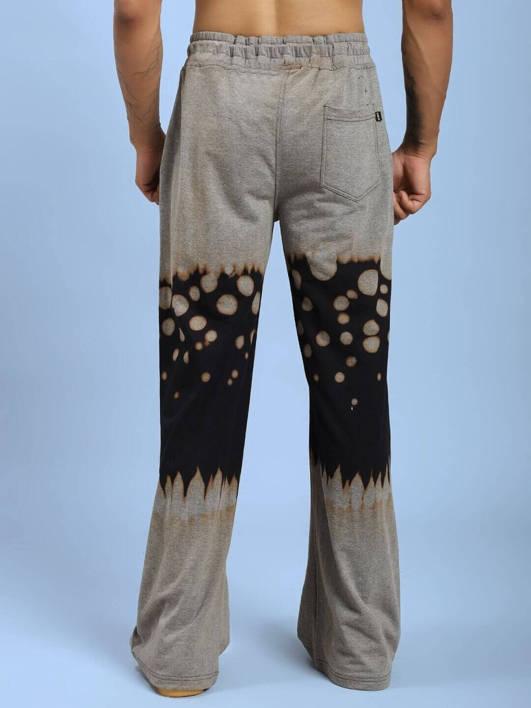 Back view of SHADOW SWIRL TIE-DYE JOGGER BLACK with bold artistic flair and unique shadow swirl pattern in black tones.