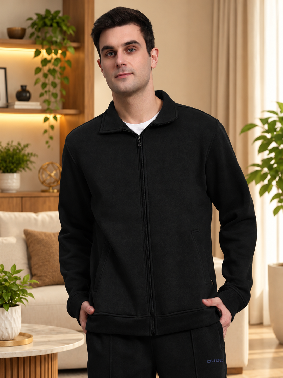 SHAGGY COTTON FLEECE JACKET BLACK - Wearduds, view 1