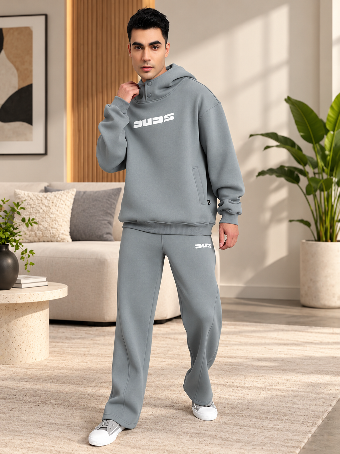 SHOOTER COTTON FLEECE CO-ORD GREY - Wearduds, view 2